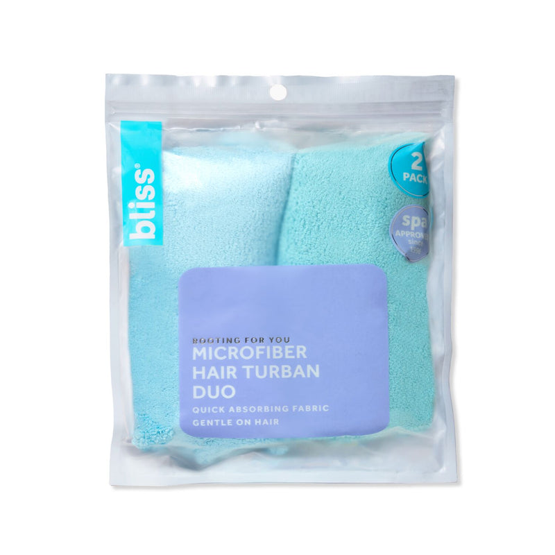 Bliss Rooting For You Microfiber Hair Wrap Duo-Blue