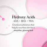 BlissPro Liquid Exfoliant contains Hydroxy Acids AHA, BHA, PHA that are chemical exfoliators that help to resurface skin for a smoother, glowing look