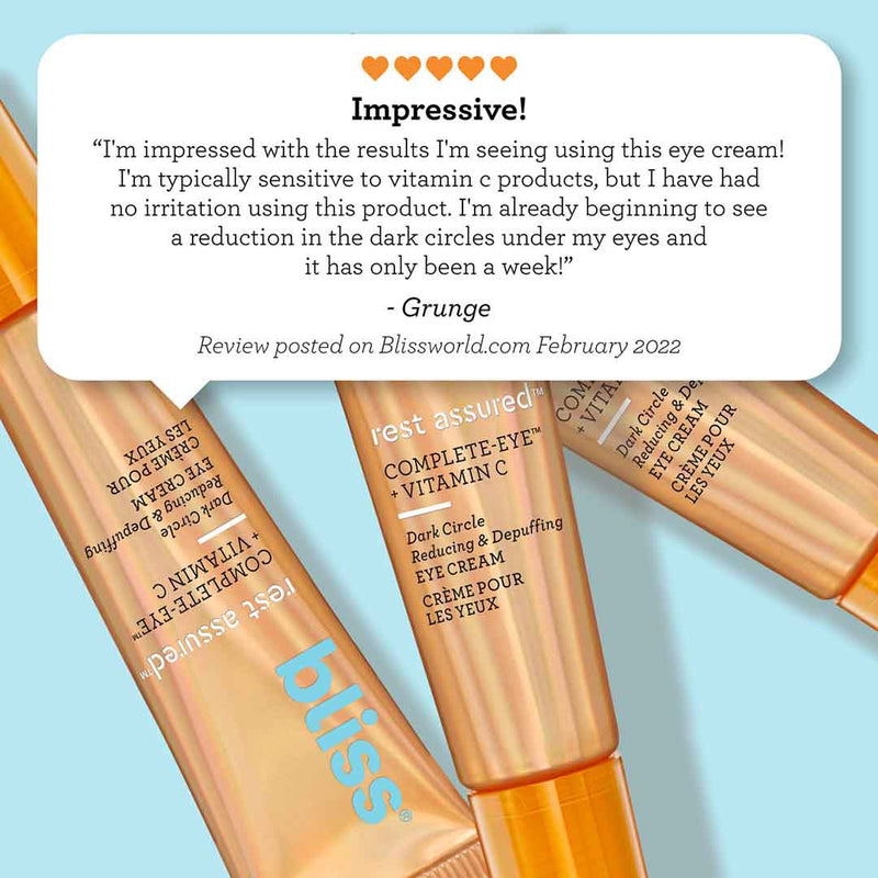 Bliss Rest Assured Eye Cream customer review